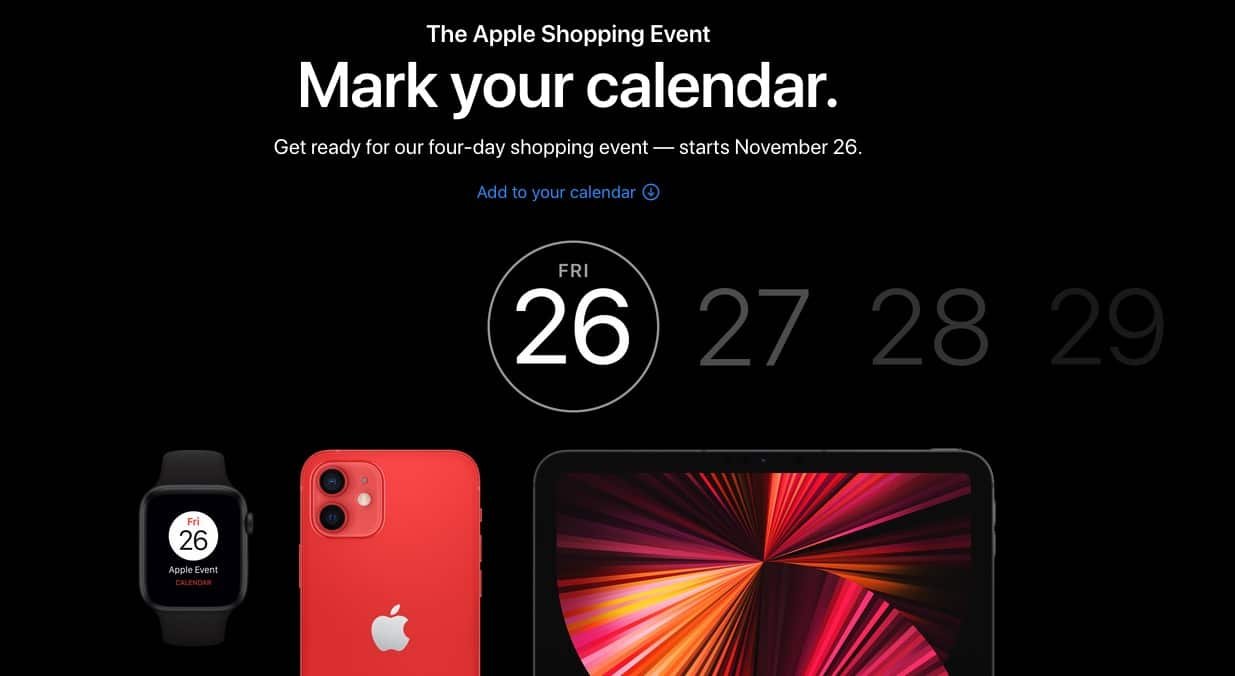 Apple ofrece una tarjeta de regalo de hasta $ 200 en la compra de iPhone, Mac y iPads para Black Friday y Cyber ​​Monday